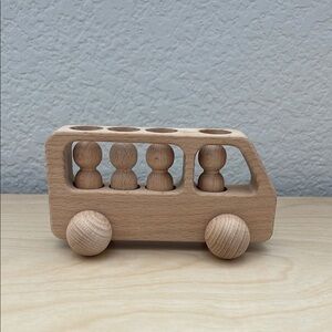 Wooden Toy Bus with Figures